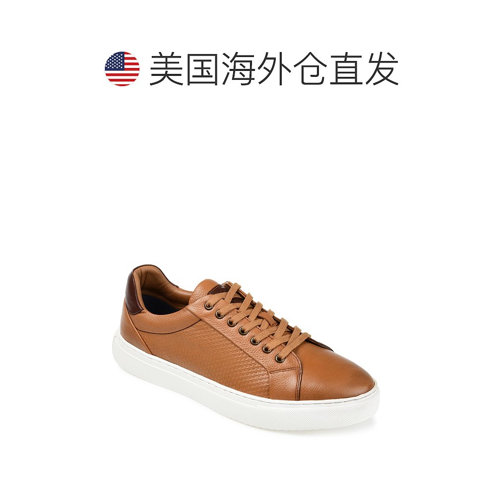 Thomas& Vine Canton压纹皮革运动鞋- cognac【美国奥莱】直-图1