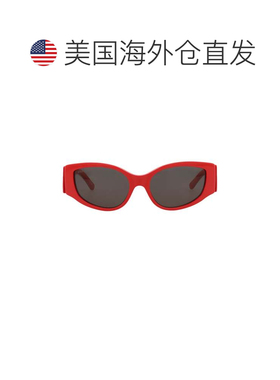 自营balenciaga猫眼镜框再生醋酸酯太阳镜-红-红-灰 美国奥莱直发