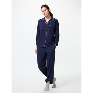 日潮跑腿UNIQLO优衣库 Airism 棉质睡衣套装 69 NAVY WOMEN M 478
