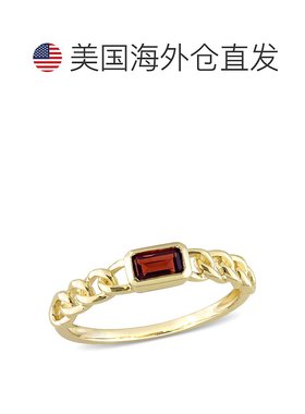 自营 mimi & max1/3 CT TGW 八角形石榴石链环 10k 金戒指 - 红色