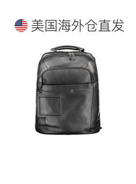 自营Piquadro Leather Men's Men's Backpack - black 美国奥莱直