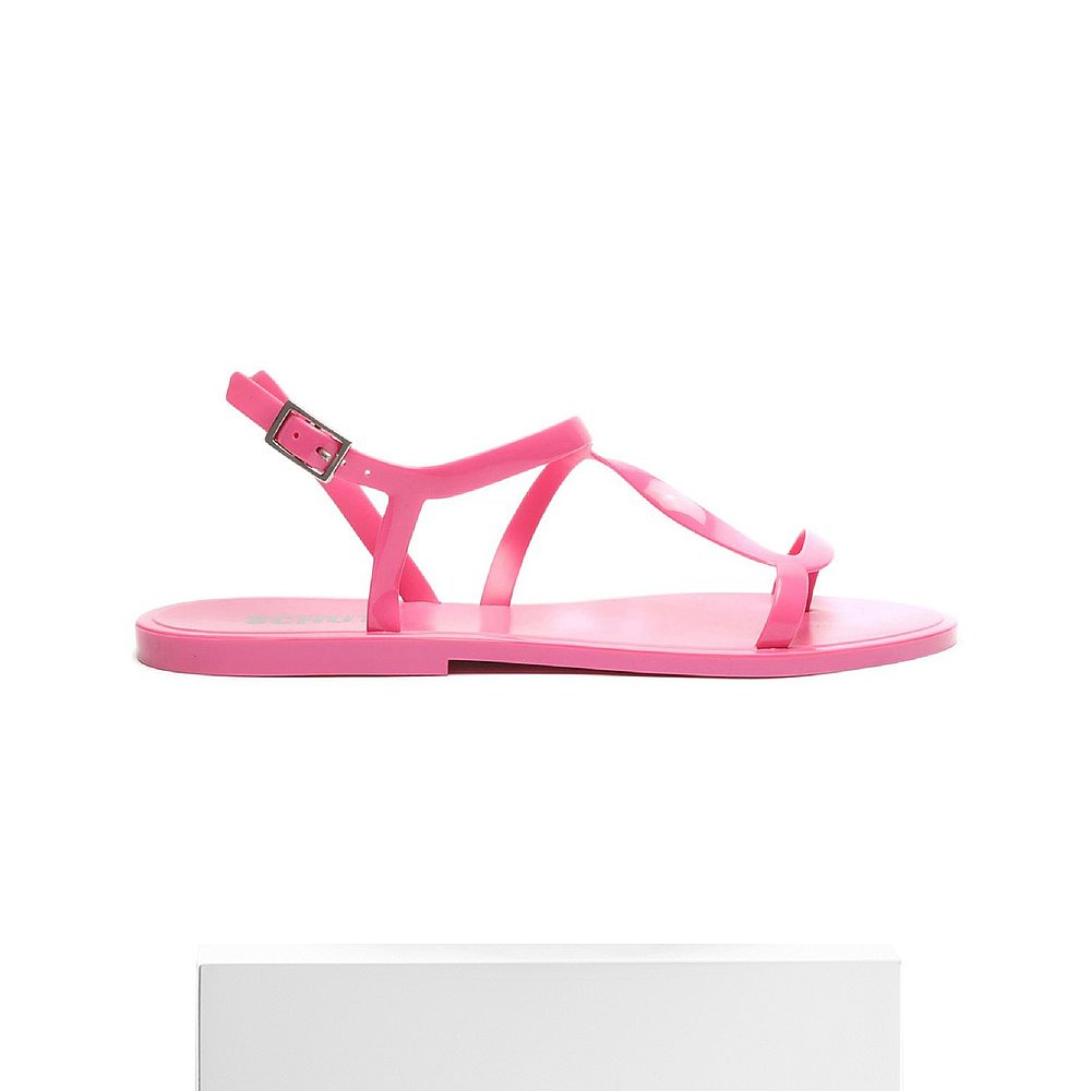 schutzTanner Womens Vinyl Buckle Flip-Flops- transparent cr-图3