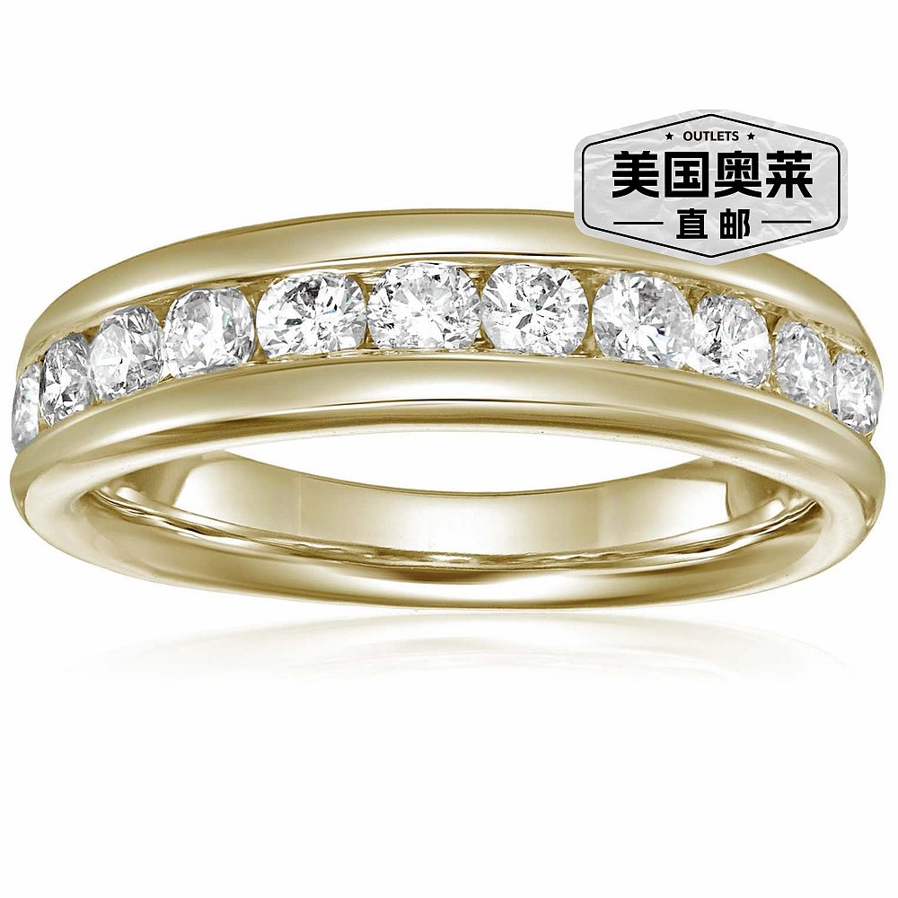 vir jewels1/2 cttw 14K 黄金内圈配钻石结婚戒指 - 黄色 【美国 - 图0