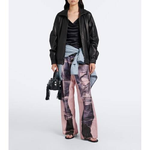 香港直邮Acne Studios 艾克妮 女士 1981 trompe l'œil 阔腿牛仔 - 图0