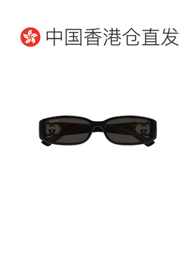 1h可退 香港直邮Gucci 古驰 女士 黑色 Rectangular Frame 太阳镜