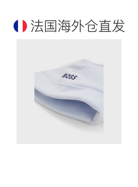 自营欧洲直邮HUGO BOSS雨果博斯 婴儿浅蓝色纯棉印花标志帽子