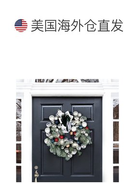 自营 safavieh人造 20 英寸松木 LED 花环带装饰品 - 多 美国奥莱