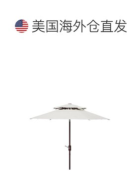自营 safavieh Lorenia 9Ft Double Top Umbrell white 美国奥莱
