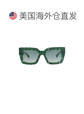 美国直邮自营bottega veneta方形复古醋酸板材太阳镜-绿色绿色绿