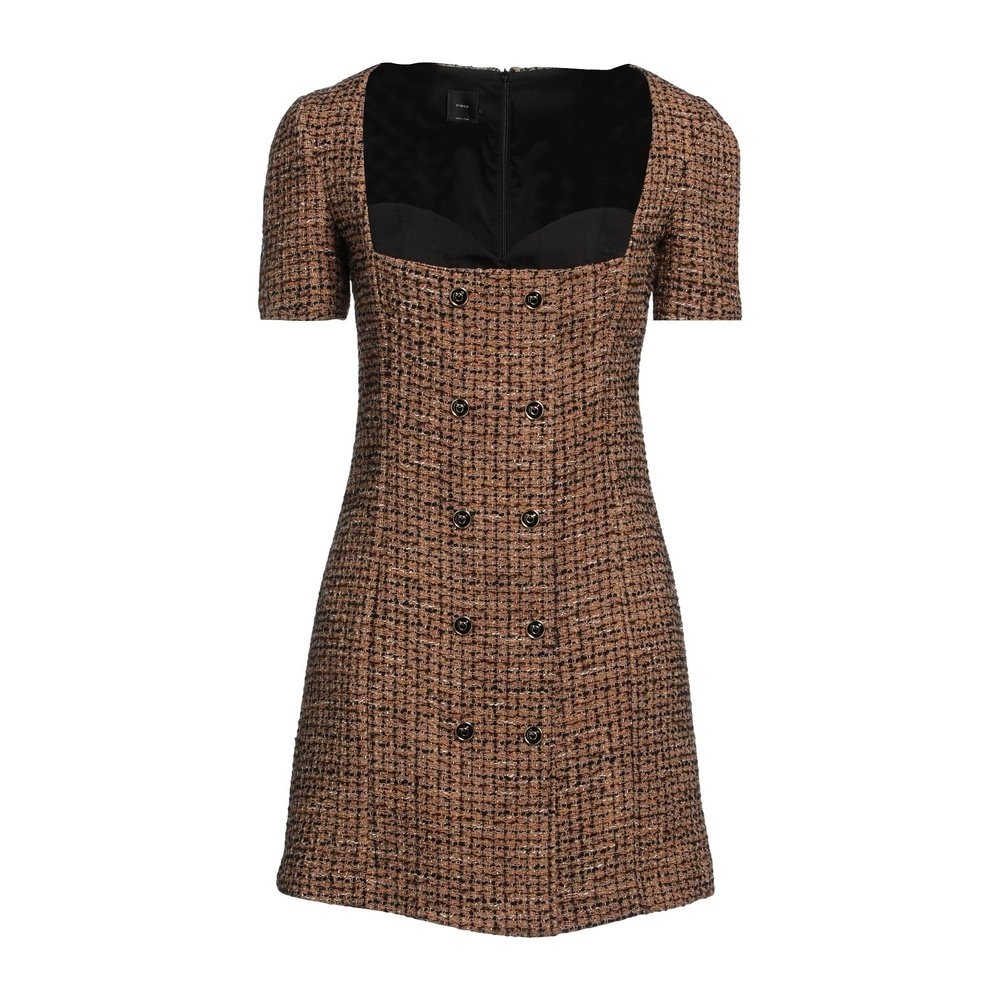 1h可退 香港直邮Pinko 品高 女士 短款连衣裙 brown棕色 舒适时尚,淘宝优惠券,粉丝福利购,淘宝优惠卷