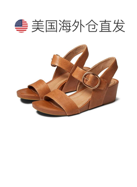 自营Sofft Vaya Women's Luggage Brown Leather Wedge Heel Sand