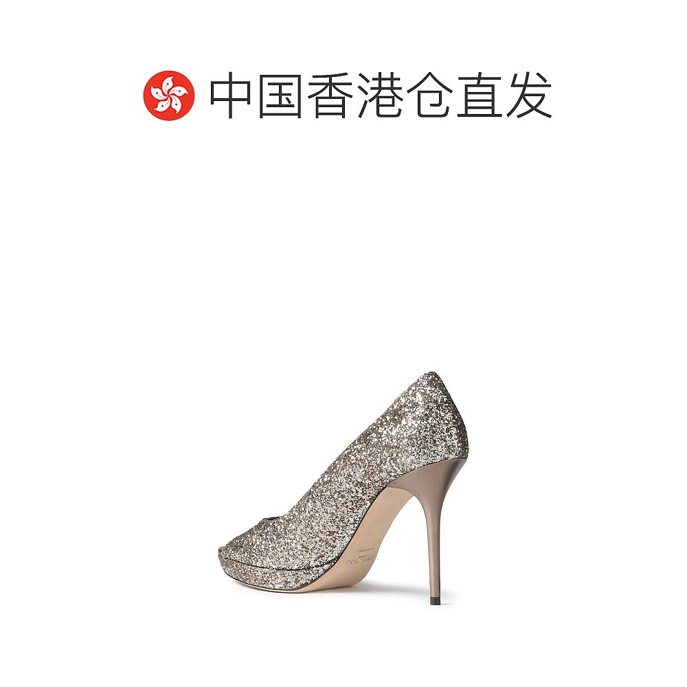 香港直邮潮奢 Jimmy Choo 周仰杰 女士 Luna 100 亮片编织防水台 - 图1