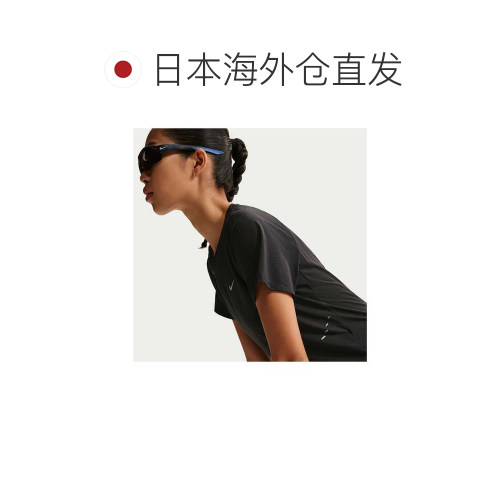 日本直邮Nike 女士 SWFT NVLT BRTHE S/S 短袖上衣 耐克黑色/米色 - 图1
