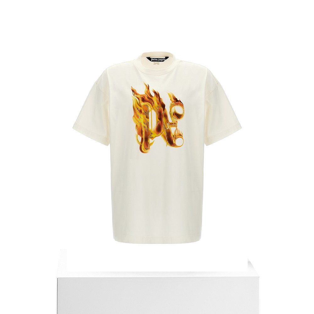 香港直邮潮奢 Palm Angels 棕榈天使 男士 Burning 交织图案T恤 P - 图3