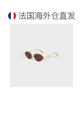 自营欧洲直邮CELINE思琳 Wire 01玫瑰金/紫色金属太阳镜男女同款