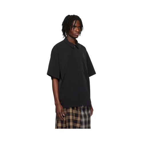 1h可退 潮奢 Song For The Mute 男士 黑色 Zip Up Gym 衬衫 251M - 图0