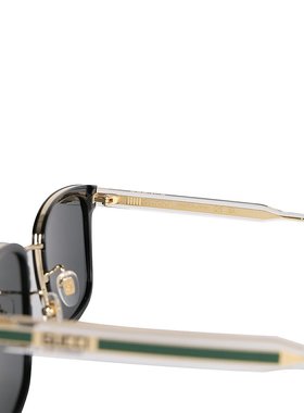 日本直邮GUCCI 太阳镜男女亚洲版型防紫外线黑色 GG0563SKN-003