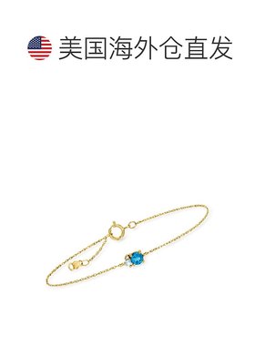 自营 RS Pure by Ross-Simons 伦敦蓝色托帕石手链，配以瑞士蓝色