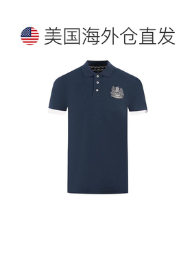 自营Aquascutum Cotton Men Polo Men's Shirt - blue 美国奥莱直