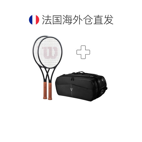 自营欧洲直邮Wilson威尔胜 RF 01黑色/灰色网球拍+网球包男女同款 - 图1