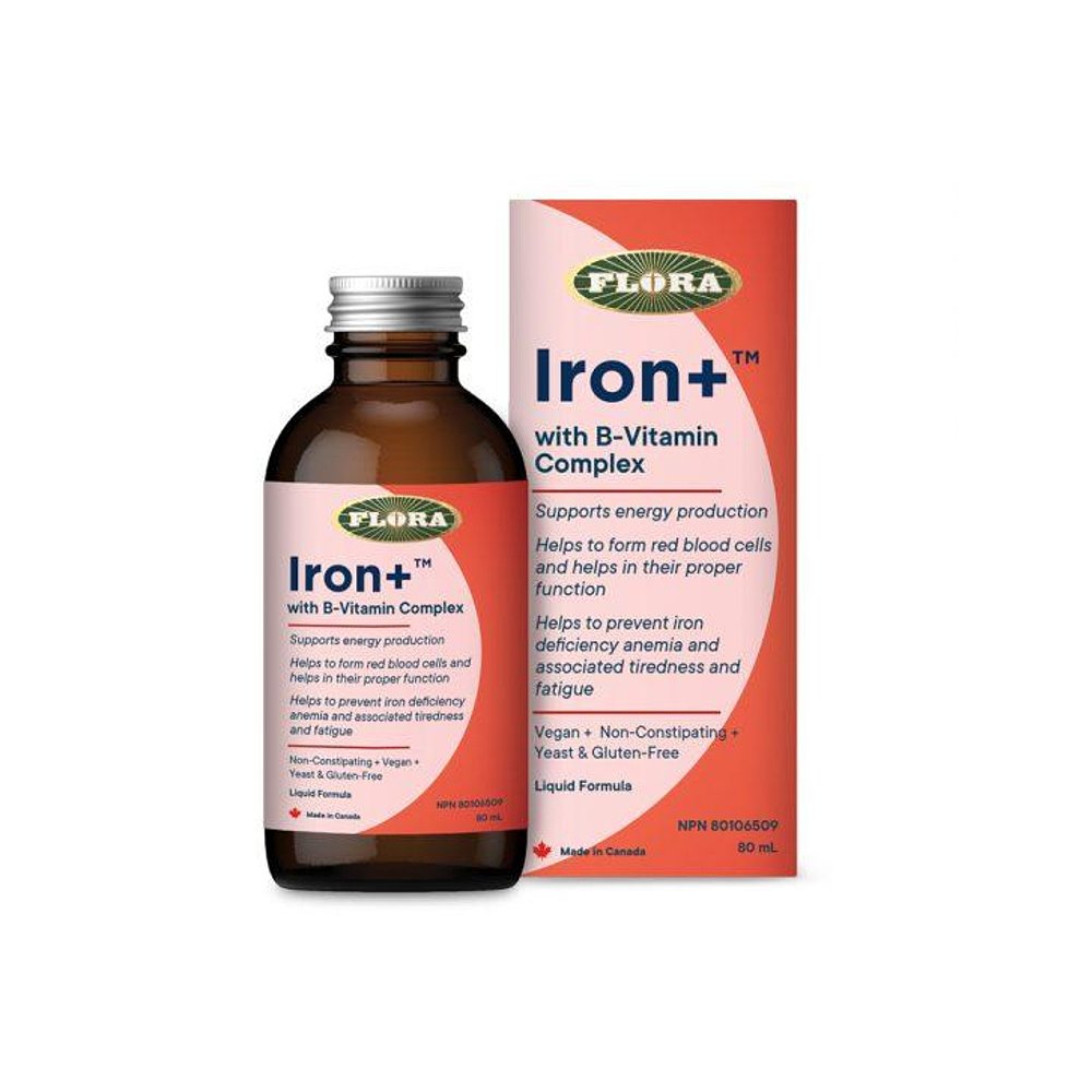 加拿大直邮Flora Iron+ 含 B 族维生素复合物 - 图0