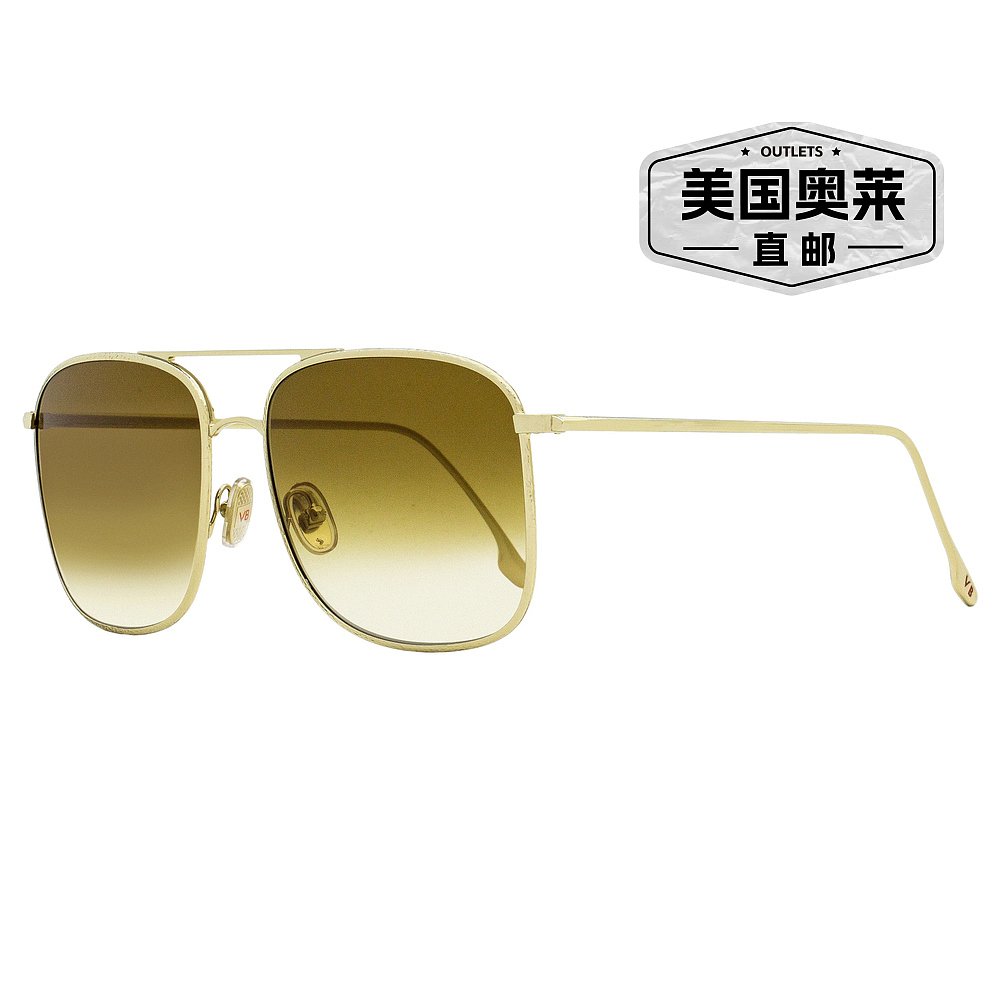 Victoria Beckham Women's Square Sunglasses VB202S 702 Gold 5 - 图0