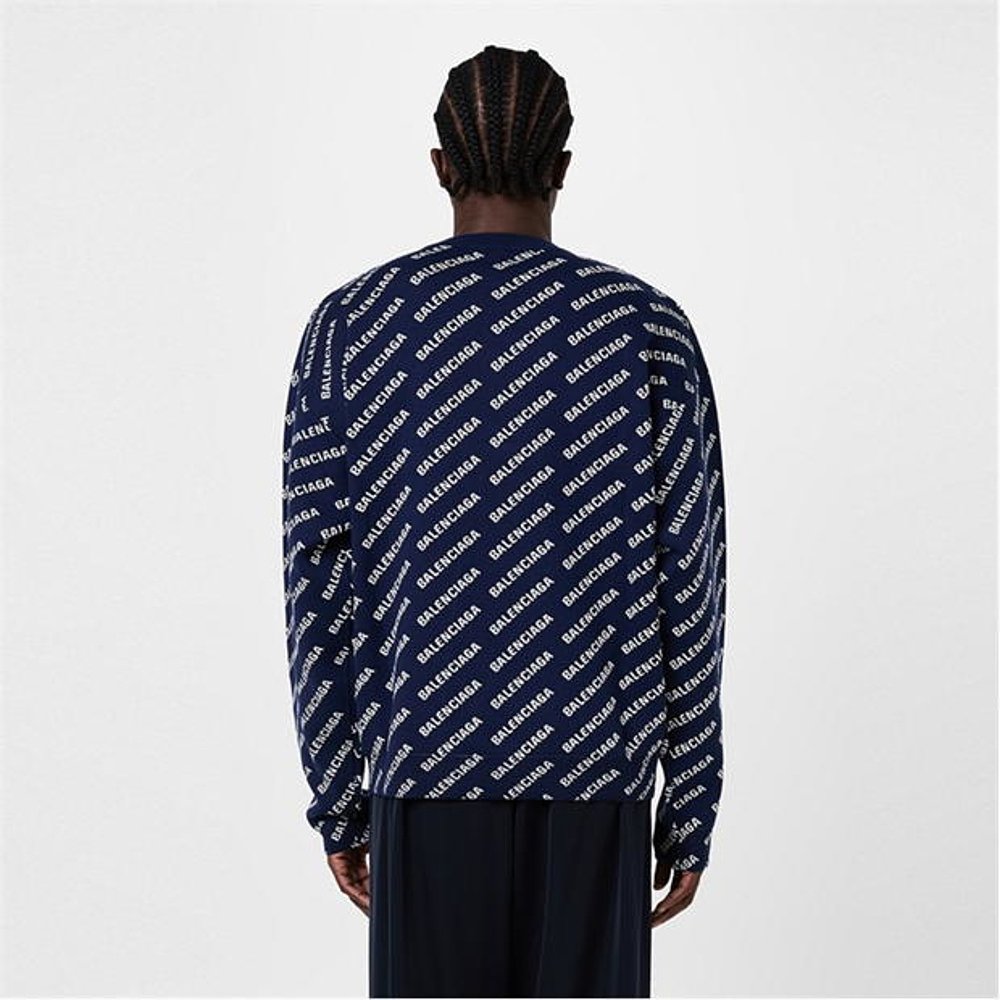 潮奢 Balenciaga 巴黎世家 男士 徽标嵌花棉混纺套头衫 - 图1