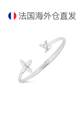 自营欧洲直邮LV路易威登 Louisette女士银灰色金属老花花朵图案手