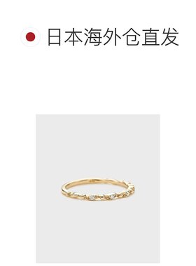 1h可退 日本直邮NOJESS 女士K10钻石小指戒指 优雅白鹅湖波纹设计