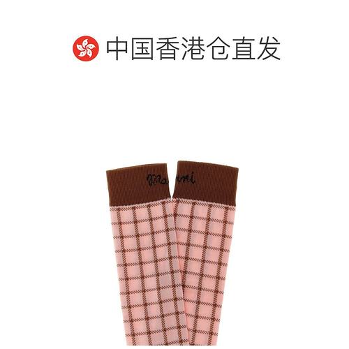 1h可退 香港直邮潮奢 Marni 玛尼 女士 提花格紋襪子 SKMC0213Q1U - 图1