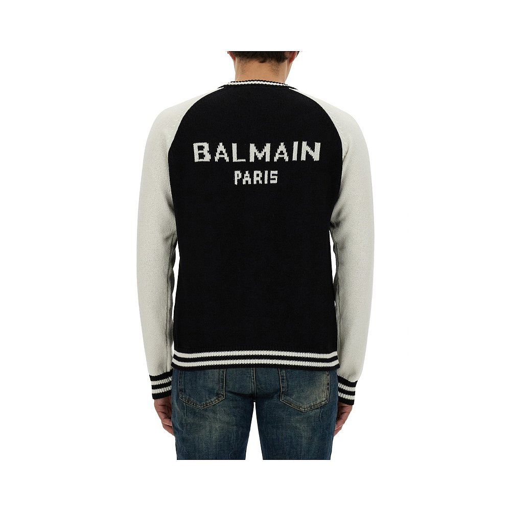 香港直邮潮奢 Balmain 巴尔曼 男士 长袖针织衫 CH0KD035KG39 - 图0