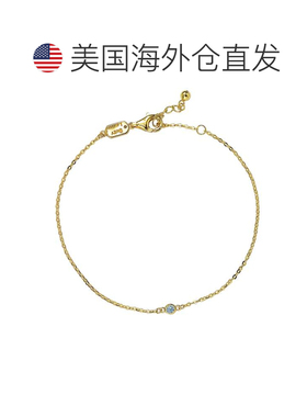 自营Suzy Levian .15 ct TDW 14K 黄金钻石单石手链 - 黄色 美国