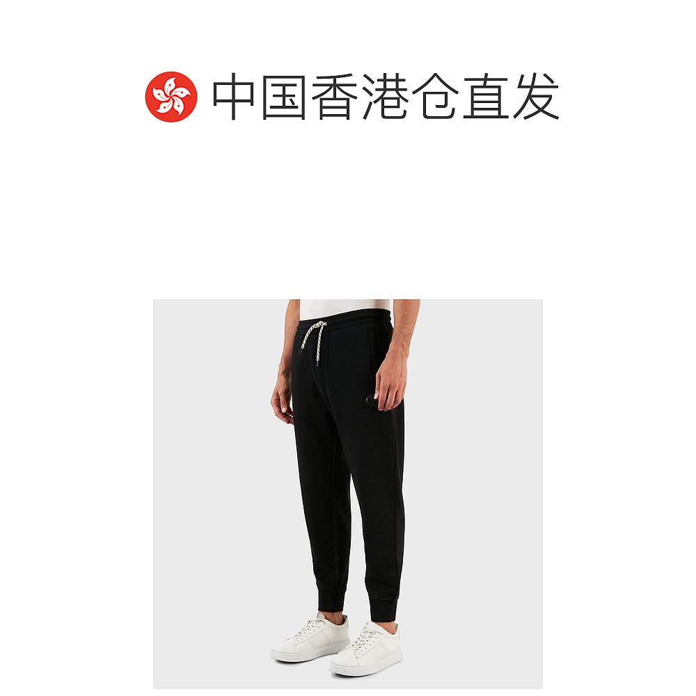 香港直发EMPORIO ARMANI 男士黑色棉质运动裤 6L1P83 1JWPZ 0999 - 图1