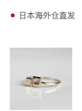 1h可退 日本直邮cui-cui天然紫水晶与月光石K10YG黄金戒指cuicui