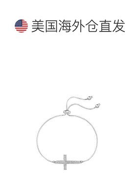 自营 savvy cie jewels18K 金 Vermeil 白色立方氧化锆侧向交叉手