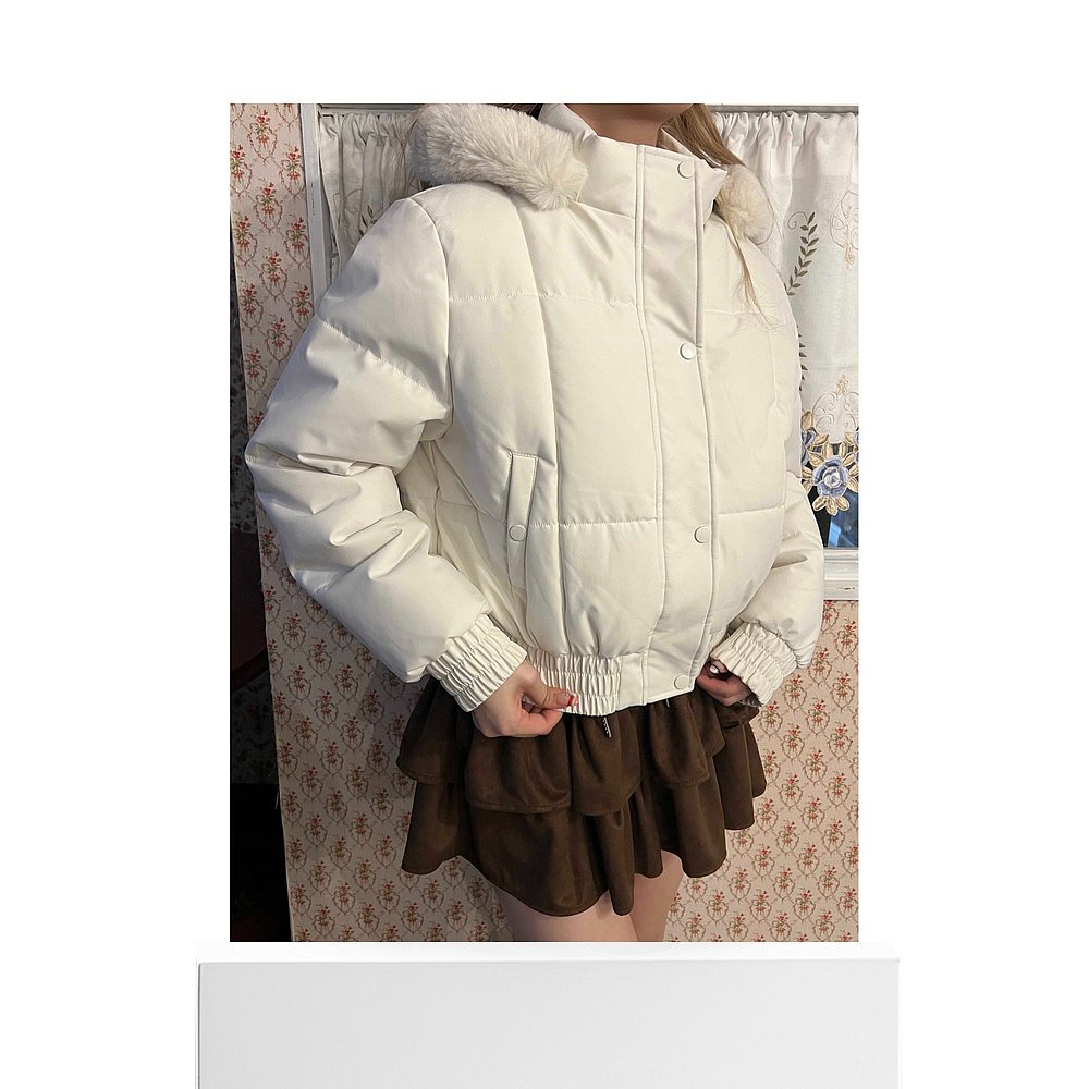 1h可退 日本直邮PHILLY 女装 2way 可拆卸毛领中棉外套 宽松保暖 - 图3