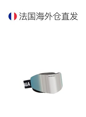 自营欧洲直邮Balenciaga巴黎世家 Ski Mask男士银色面罩式太阳眼