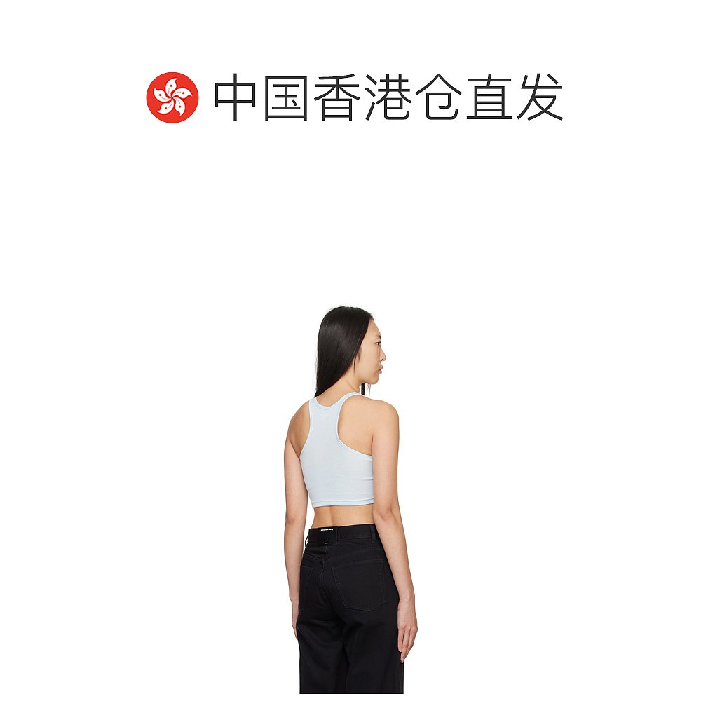 香港直邮潮奢 Alexander Wang 女士蓝色 Cropped 背心 - 图1