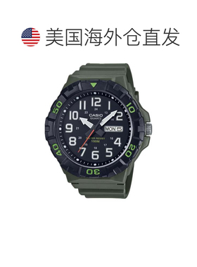 自营Casio Men's Oversized Sport Watch with Green Dial - MRW-