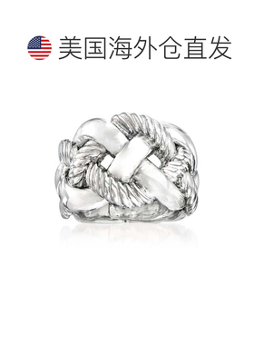 自营Ross-Simons Italian Sterling Silver Wide Braided Ring -