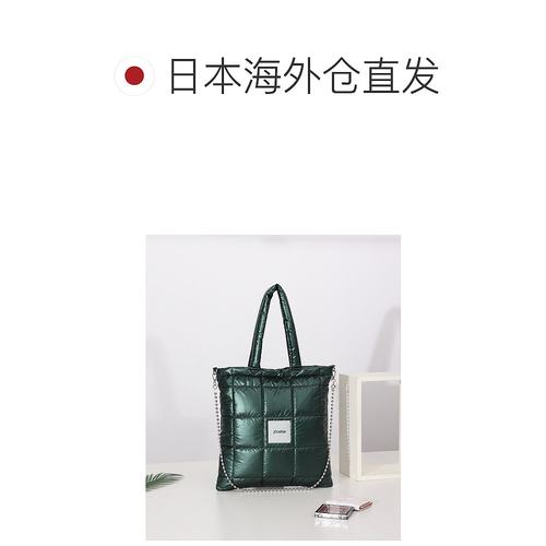 日本直邮jouetie 女士金属感绗缝平底托特包附球链肩带 JUT81540B - 图1