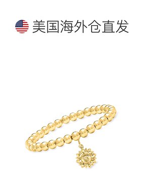 自营Ross-Simons Italian 6mm 18kt Gold Over Sterling Bead Str