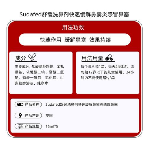 欧洲直邮英国药房Sudafed舒缓洗鼻剂快速缓解鼻窦炎感冒鼻塞5瓶 - 图3