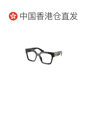 香港直邮MIU MIU 女士眼镜 VMU04UV1AB1O1A AW2024 黑色 徽标平光