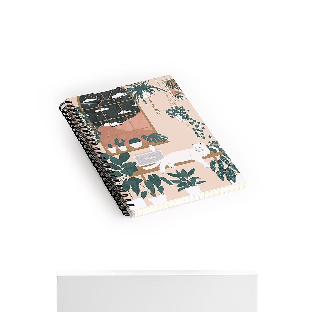 deny designsChloe Smart Print Cat With Plants Notebook Spira - 图3