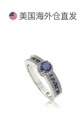 自营 Suzy Levian Sterling Silver Blue Sapphire & Diamond
