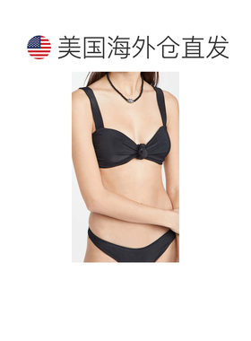 自营Women's Beach Riot Sophia Bikini Top Black Knotted Front