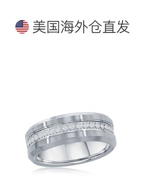 自营blackjackBACKJACK 抛光银 CZ 永恒钨戒指 - 银白色 美国奥莱