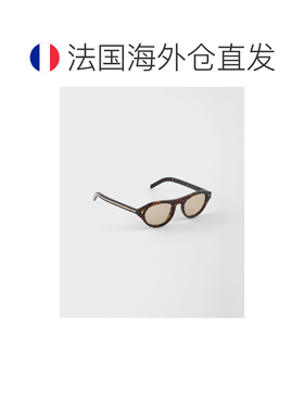 自营欧洲直邮Prada普拉达 女士洋甘菊黄色镜片Prada金属徽标太阳
