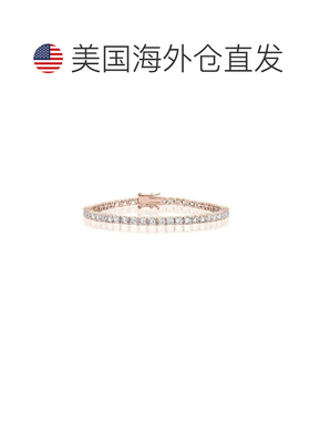 自营geneviveGa C.z.纯银玫瑰镀网球手链 - 粉红色 美国奥莱直发